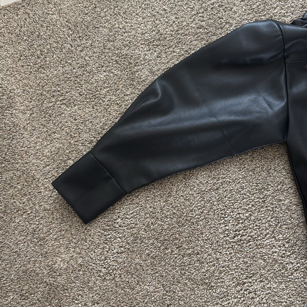 Eloquii  BLACK Faux Leather Shirt Dress  SZ- 18 - Picture 4 of 7